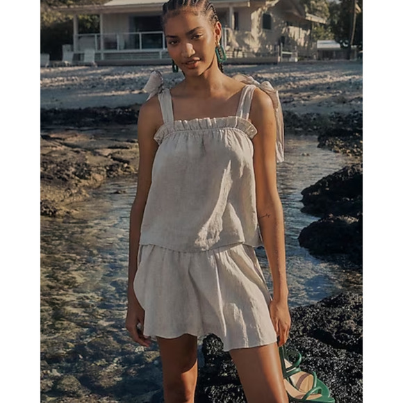 NWT J Crew Smocked Linen Skirt XS Guava Pink J.Crew BG546 90s Y2K - Picture 4 of 6